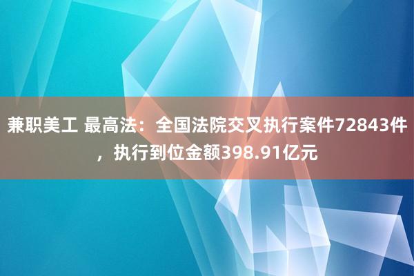 兼职美工 最高法：全国法院交叉执行案件72843件，执行到位金额398.91亿元