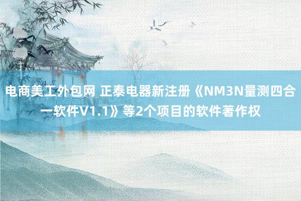 电商美工外包网 正泰电器新注册《NM3N量测四合一软件V1.1》等2个项目的软件著作权