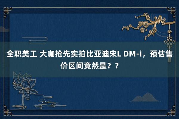 全职美工 大咖抢先实拍比亚迪宋L DM-i，预估售价区间竟然是？？