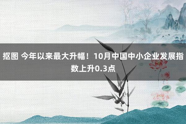 抠图 今年以来最大升幅！10月中国中小企业发展指数上升0.3点